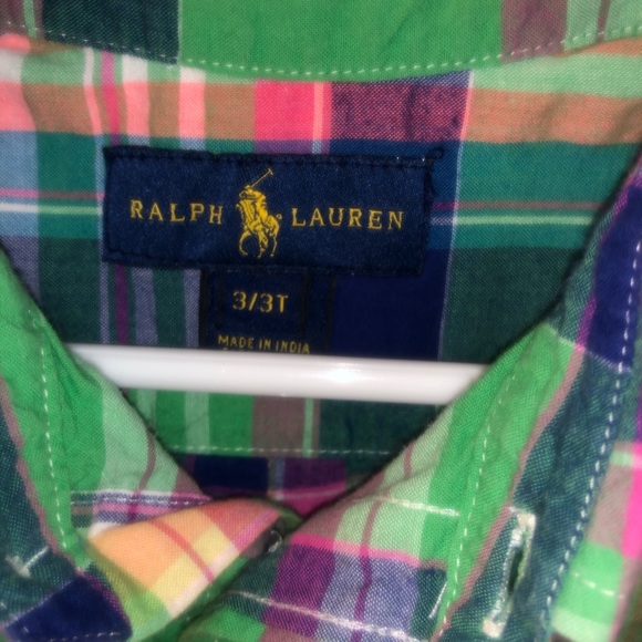 Polo Ralph Lauren button down plaid shirt 3T - Picture 3 of 7